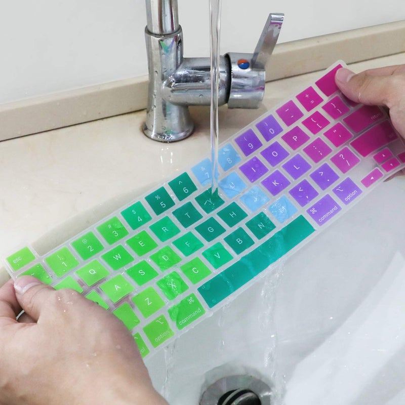 Allinside Keyboard Cover Skin for 2020 MacBook Pro 13 inch A2338 M1 A2251 A2289 and 2019 MacBook Pro 16 inch A2141 with Touch Bar & Touch ID, Rainbow - Image 5